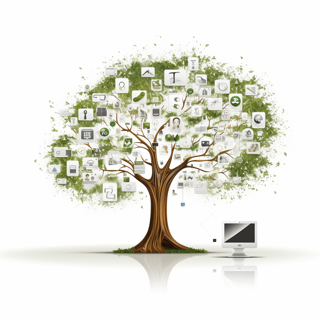 Tree diagram illustrating the rooted foundation of mindful email marketing and its expansive growth.