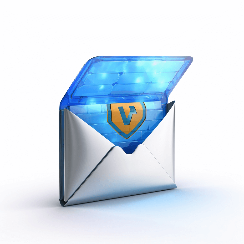Shield symbol protecting an email icon, signifying the importance of email security in today's digital age